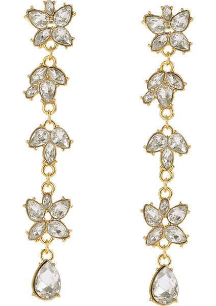 Art Deco Düğün Gelin Parti Taklidi Markiz Küme Avize Uzun Dangle Bildirimi Küpe (Yurt Dışından)