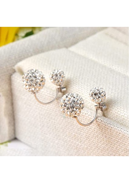1 Çift Gümüş Yapay Elmas Moda Saplama Tüm Maç Kız Mücevherat Gümüş Küpe (Yurt Dışından)