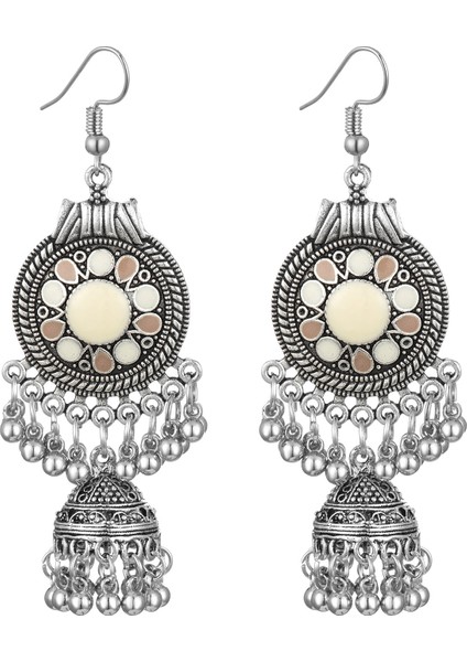 Hint Takı Vintage Yuvarlak Boho Antika Etnik Çingene Bells Kadın Küpe (Yurt Dışından)