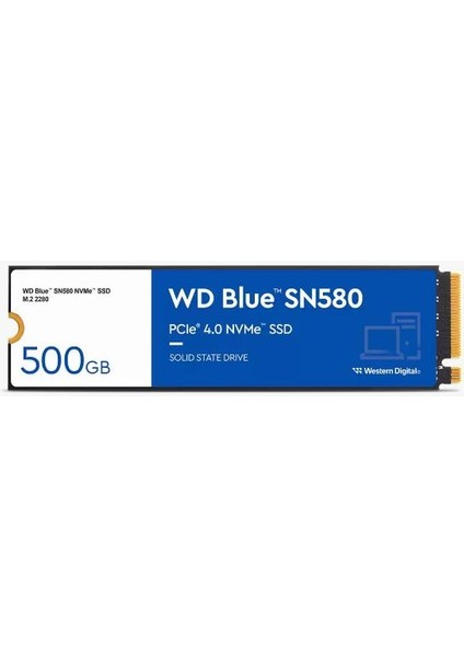 500GB Wd Blue M.2 Nvme SN580 Gen4 WDS500G3B0E 4000/3600MB/S SSD