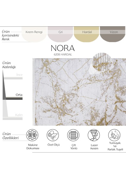 Nora 6208 Sarı Salon Halısı Kesme Halı Yolluk Koridor Halısı Makine Dokuma Yatak Odası Halısı fiyatları