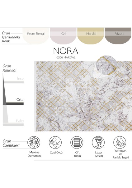 Nora 6206 Hardal Salon Halısı Kesme Halı Yolluk Koridor Halısı Makine Dokuma Yatak Odası Halısı fiyatları