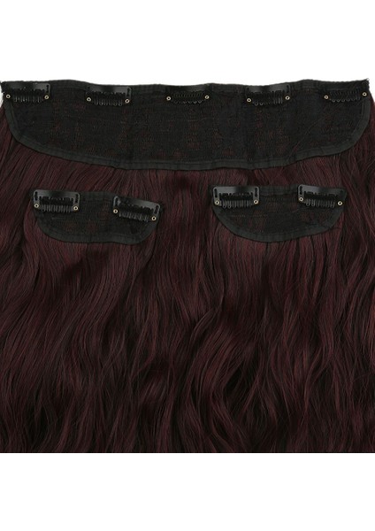 Fiber Sentetik Kabarık Dalgalı Yarım Ay + 2 Yan Çıt Çıt - Koyu Kızıl fiyatları