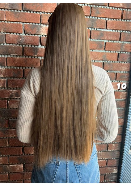 Fiber Sentetik Düz Yarım Ay + 2 Yan Çıt Çıt - Kumral