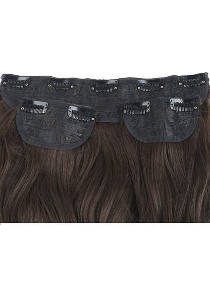 Fiber Sentetik Dalgalı Yarım Ay + 2 Yan Çıt Çıt -Kestane Rengi fiyatları