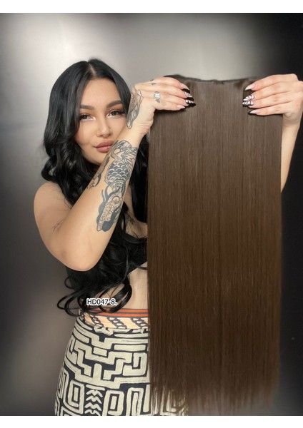 Düz Yarım Ay + 2 Yan Çıt Çıt - Açık Kahve fiyatları