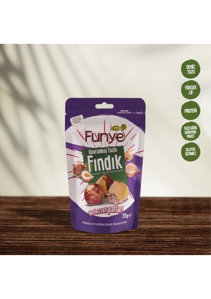 Kavrulmuş Tuzlu Fındık Doypack 75 gr