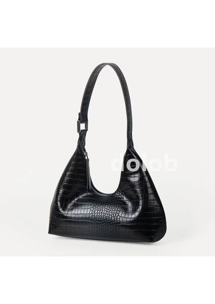 Omuz Kadın Sonbahar Retro Timsah Desen Koltuk Altı Niş Tasarım Doku Çanta (Yurt Dışından) fırsatları