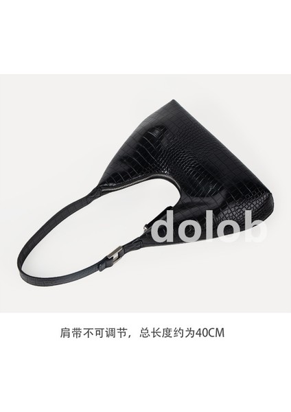 Omuz Kadın Sonbahar Retro Timsah Desen Koltuk Altı Niş Tasarım Doku Çanta (Yurt Dışından) indirimleri