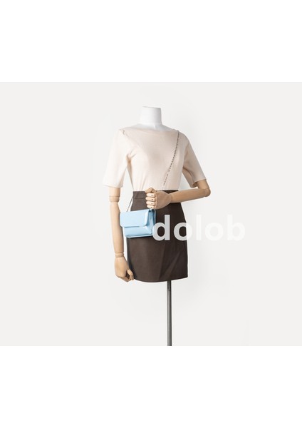 Kadın Parlak Rugan Doku Mini Crossbody Küçük Kare Moda Zincirli Ruj Çanta (Yurt Dışından)