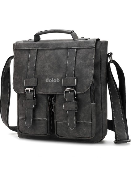 Erkek Crossbody Sırt Retro Erkek Omuz Crossbody Pu Deri Büyük Çanta (Yurt Dışından)