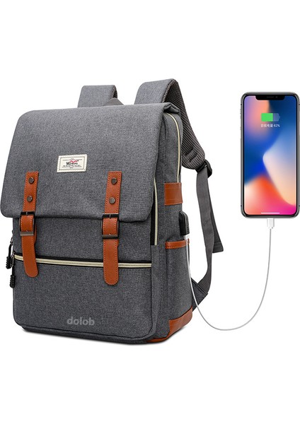 Erkekler ve Kadın Naylon Sırt Büyük Kapasiteli USB Şarj Iş Moda Bilgisayar Sırt Çanta (Yurt Dışından)