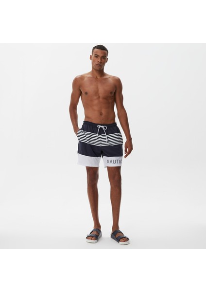 Nautıca Erkek Lacivert Çizgili Mayo Şort T35310T.4NV