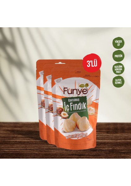 Kavrulmuş Fındık Doypack 75 gr x 3 Adet