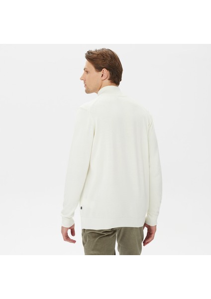 Nautıca Erkek Beyaz Standart Fıt Dik Yakalı Uzun Kollu Triko S37104T.1MA fiyatları