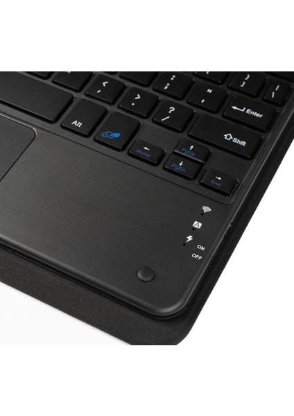 Apple Ipad 10. Nesil 10.9 2022 Border Keyboard Bluetooh Bağlantılı Standlı Klavyeli Tablet Kılıfı -A2696 A2757 A2777