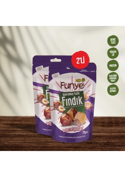 Kavrulmuş Tuzlu Fındık Doypack 75 gr x 2 Adet