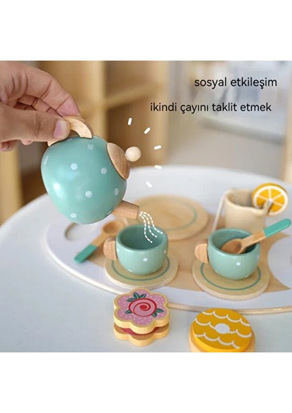 Çocuk Çay Seti 15 Parça Ahşap Oyuncak (Yurt Dışından)