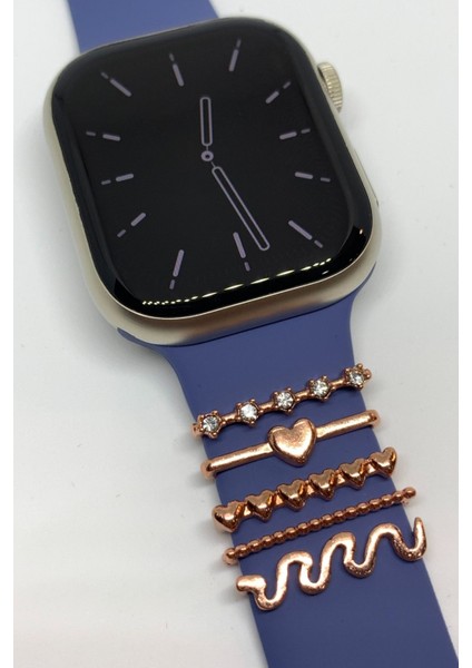 Apple Watch Uyumlu Saat Kordon Aksesuarı Charm Set Tüm Seri Kordonlara Uyumlu Kordon Süsü