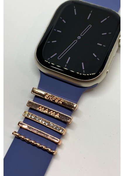 Apple Watch Uyumlu Saat Kordon Aksesuarı Charm Set Tüm Seri Kordonlara Uyumlu Kordon Süsü