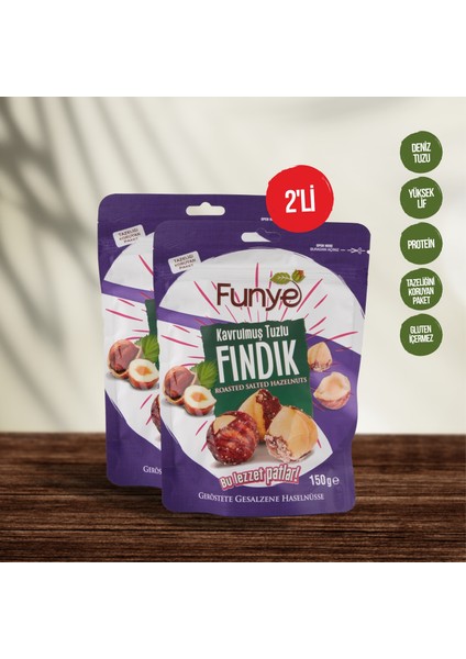 Kavrulmuş Tuzlu Fındık Doypack 150 gr x 2 Adet