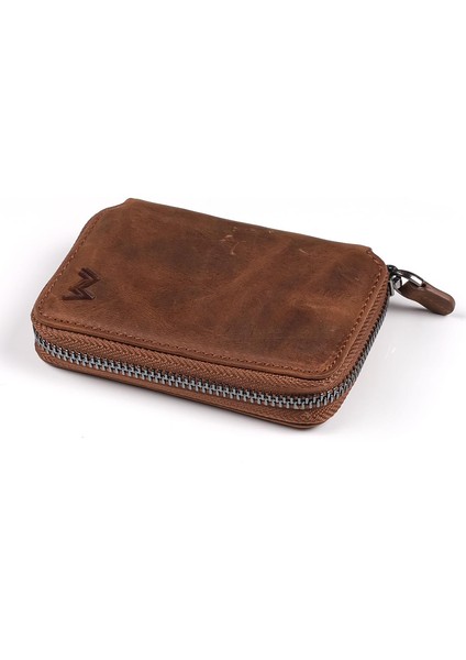 Mandarin | Full Grain Fermuarlı Erkek Deri Kartlık