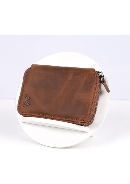 Mandarin | Full Grain Fermuarlı Erkek Deri Kartlık modelleri