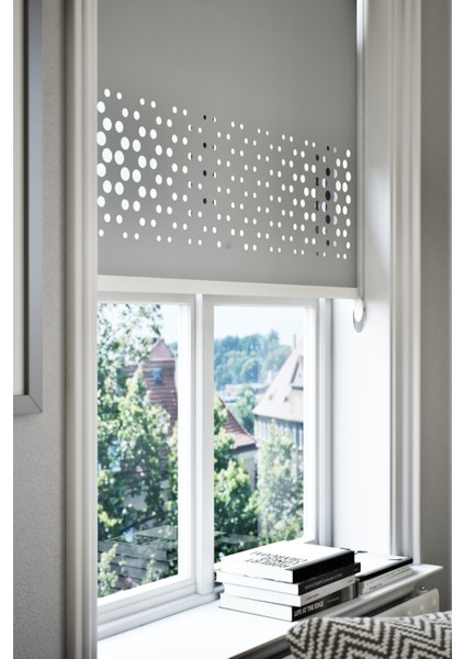 Lazer Kesim Mat Stor Perde Gri PLZ-3005