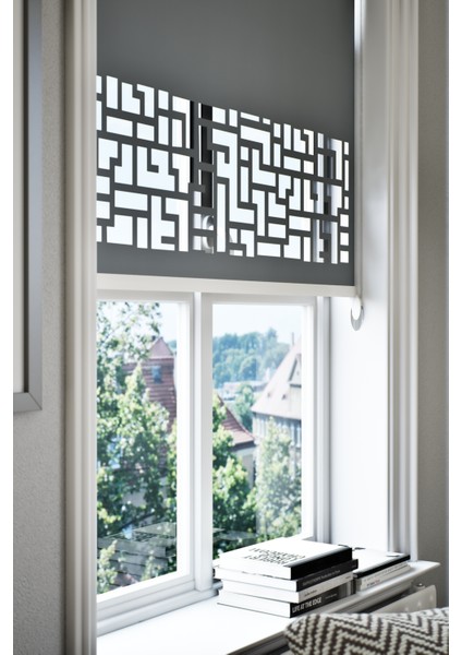 Lazer Kesim Mat Stor Perde Antrasit PLZ-2002 fiyatları