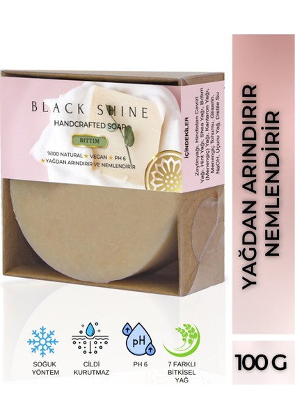 Black Shine Bs Sorunlu Ciltler İçin Bıttım Sabun Vegan 100 gr