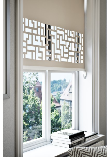 Lazer Kesim Mat Stor Perde Açık Kahverengi PLZ-2002 fiyatları