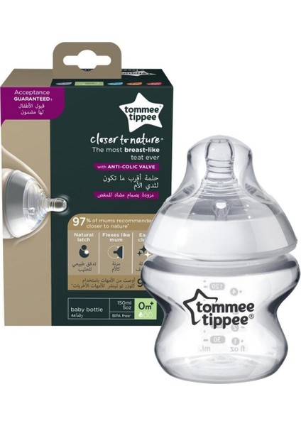 Tommee Tippee Naturel PP Biberon Beyaz 150 ml