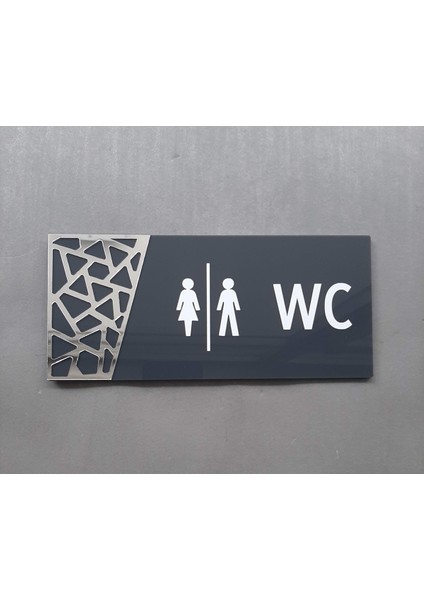 Antrasit Silver Pattern Seri Wc Yönlendirme Tabelası