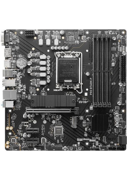 PRO B760M-P DDR5 6800MHZ 1XVGA 1XHDMI 1XDP 2XM.2 USB 3.2 MATX 1700P (13. VE 12.NESİL İŞLEMCİ UYUMLU)