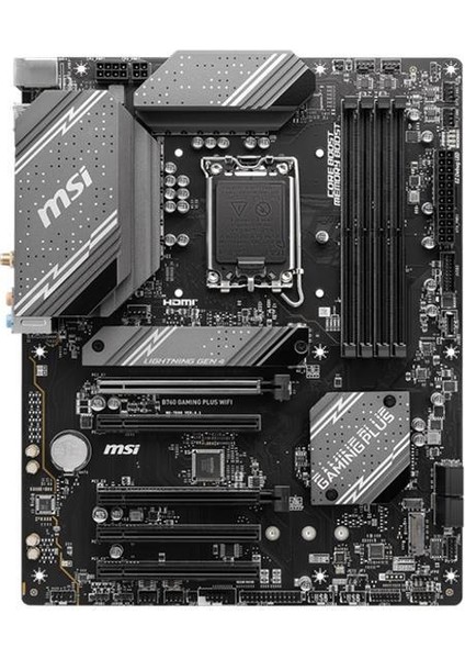 B760 GAMING PLUS WIFI DDR5 6800MHZ 1XHDMI 1XDP 2XM.2 USB 3.2 ATX 1700P (13. VE 12.NESİL İŞLEMCİ UYUMLU)