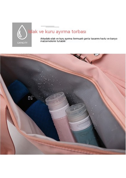 Qıchu Islak ve Kuru Spor Çantası Yoga Spor Çantası Seyahat Çantası Açık Hava Eğitim Omuz Crossbody Çanta (Yurt Dışından)