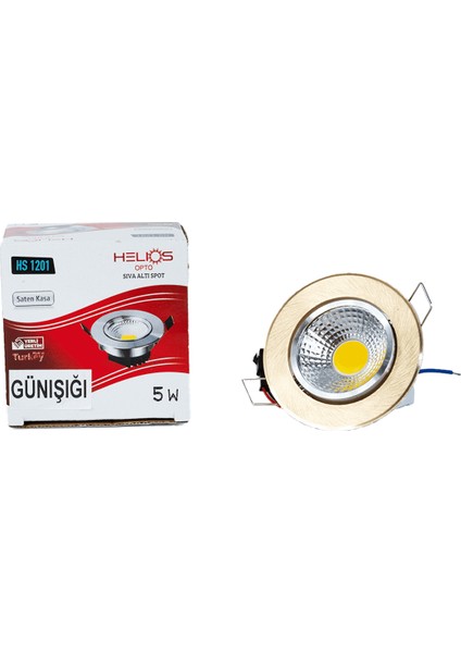 Helios Opto 5W Gold Kasa Sıva Altı Spot Günışığı Işık Rengi