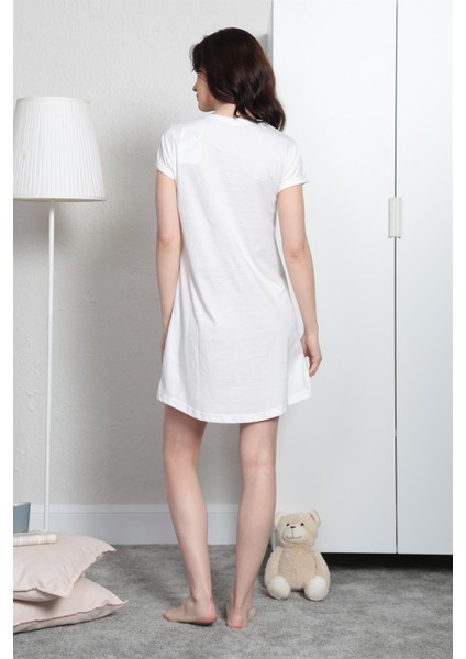 Kadın Beyaz Kısa Kollu Tunik