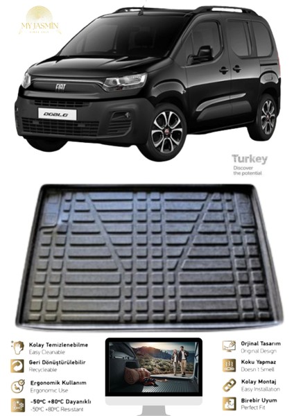Fiat Doblo 2023 Model 4d Havuzlu Paspas ve 4d Bagaj Havuzu Set