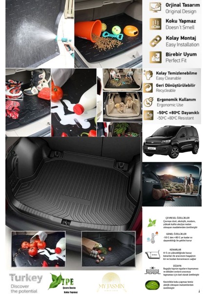 Fiat Doblo 2023 Model 4d Havuzlu Paspas ve 4d Bagaj Havuzu Set