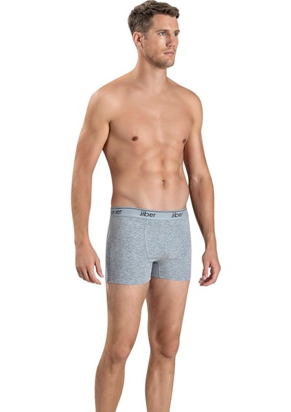 Erkek Gri Streç Likralı Boxer