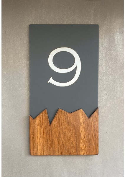 Wooden Serisi Dikey Kapı Numarası