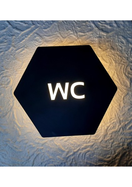 Black Honeycomb Serisi Işıklı Wc Yönlendirme Tabelası