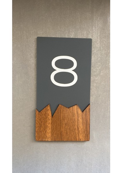 Wooden Serisi Dikey Kapı Numarası