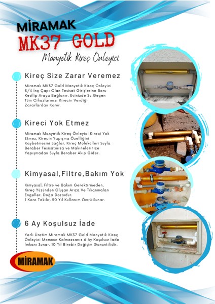 MK37 Gold Manyetik Kireç Önleyici Daire Tipi