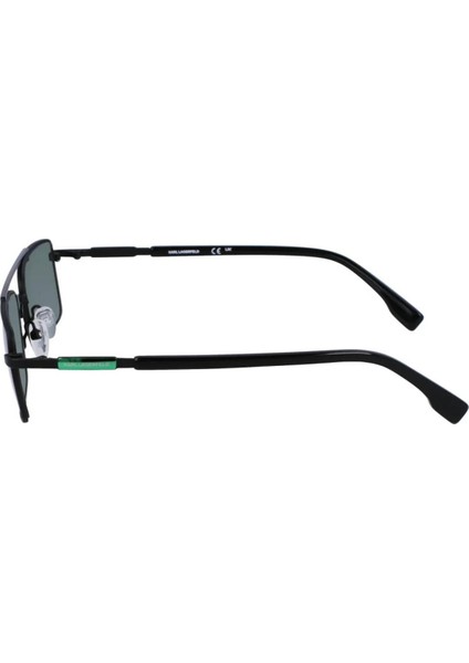 Karl Lagerfeld KL348S 002 56 Unisex Dikdörtgen Siyah Metal Güneş Gözlüğü modelleri