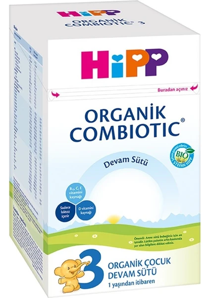 3 Organik Combiotic Devam Sütü 800 gr