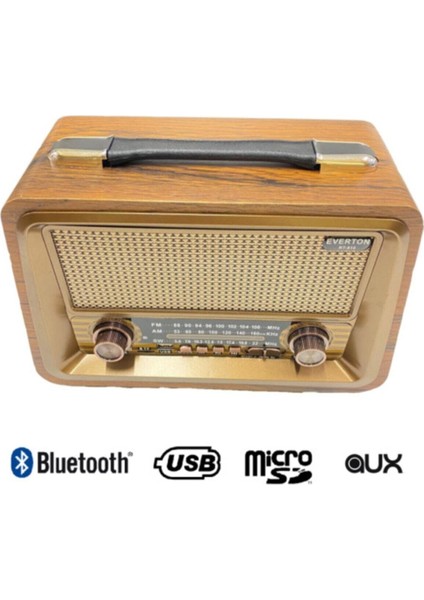 Bluetooth, Usb/sd/aux/fm 5 Band Radyo Nostalji Müzik Kutusu Büyük Boy RT-810