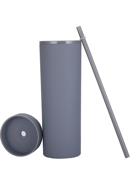 Çift Katmanlı Plastik Buzlu Su Bardağı 16 Oz Spor Su Bardağı Düz Saman Bardağı (Yurt Dışından) fırsatları