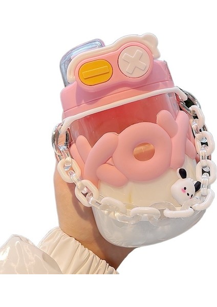 Su Bardağı Kadın Yaz Yüksek Değerli Küçük Çocuk Hasır Bardak Ins Rüzgar Öğrenci Sevimli Taşınabilir Plastik Bardak (Yurt Dışından)